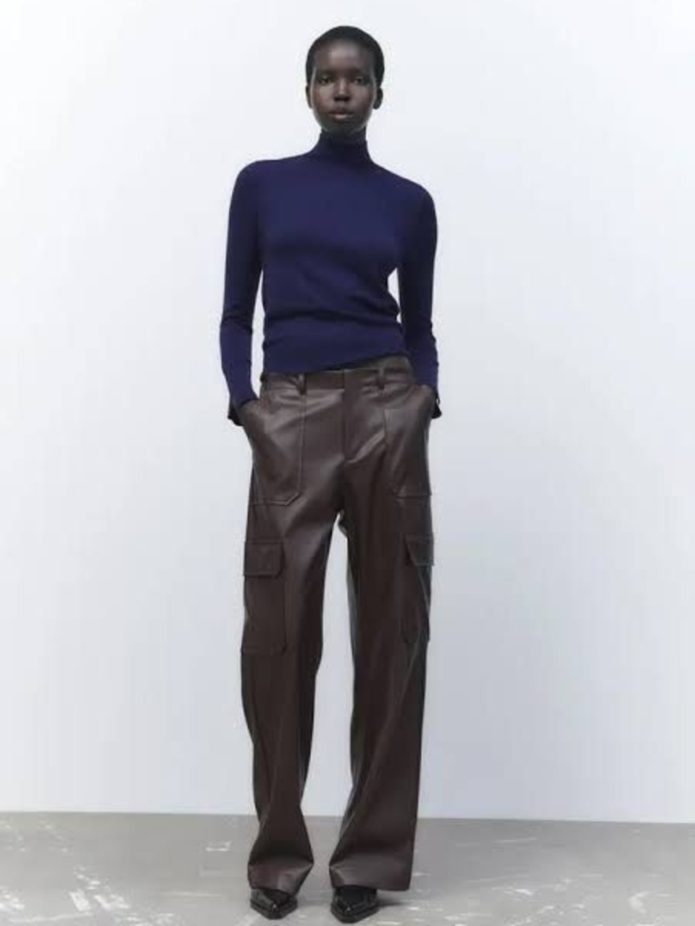 Zara Navy Blue Knit Sweater